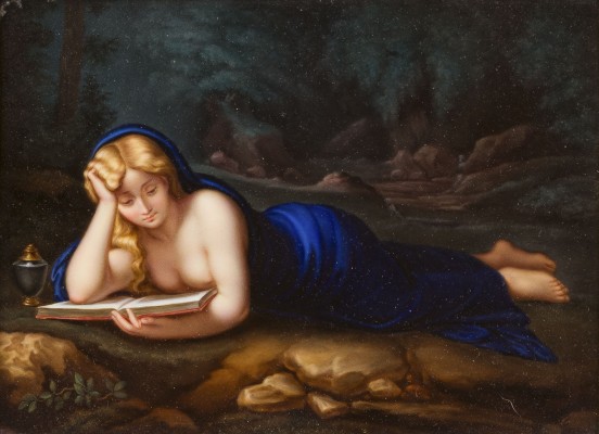 Auction 150<br>PORZELLANBILDPLATTE 'DIE BÜSSENDE MARIA MAGDALENA'