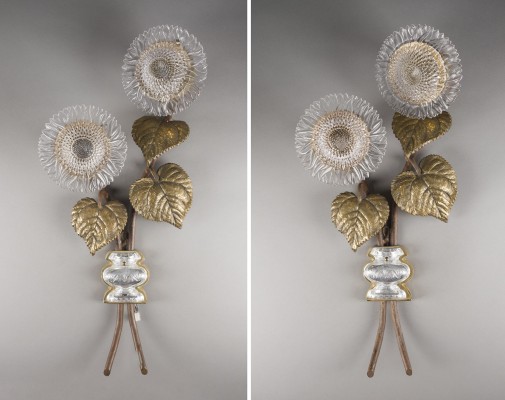 Auktion 150<br>PAAR GROSSE FLORALE WANDLAMPEN