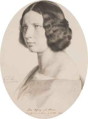 Auction 150<br>PORTRÄT DER EHEFRAU DES KÜNSTLERS, IDA LESSING, GEB. HEUSER, 1844