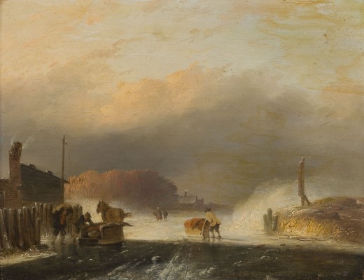 Auktion 150<br>WINTERLANDSCHAFT MIT GEFRORENEM FLUSS