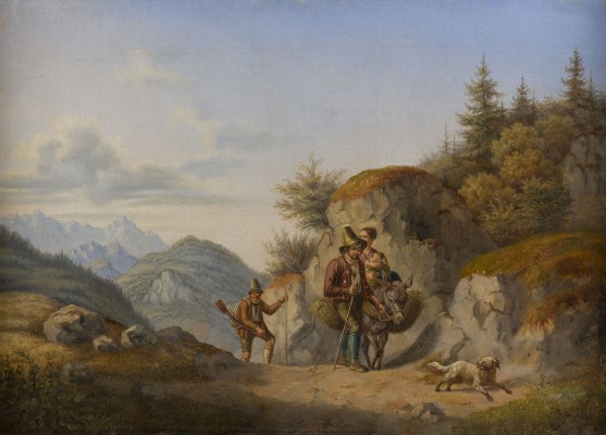 Auktion 150<br>ITALIENISCHE CAMPAGNALANDSCHAFT MIT REISENDEN