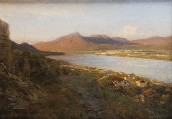Auktion 150<br>ÖLSTUDIE. ITALIENISCHE FLUSSLANDSCHAFT