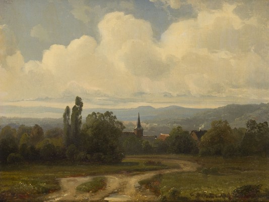 Auktion 150<br>LANDSCHAFT MIT KIRCHTURM