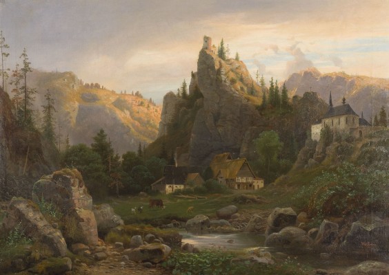 Auktion 150<br>BAUERNHOF AM FUSS EINES FELSENS, 1862