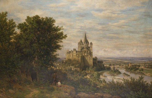 Auktion 150<br>ROMANTISCHE LANDSCHAFT MIT REISENDEN UND DEM LIMBURGER DOM