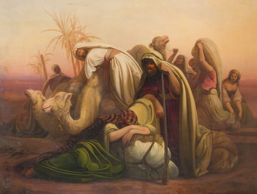 Auktion 150<br>ORIENTALISCHE SZENE, RASTENDE KARAWANE