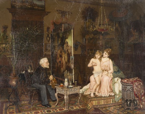 Auktion 150<br>KÜNSTLER BEI DER ARBEIT IM ATELIER, 1894