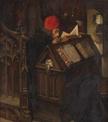 Auktion 150<br>GELEHRTER BEIM LESEN EINES MANUSKRIPTS, 1885