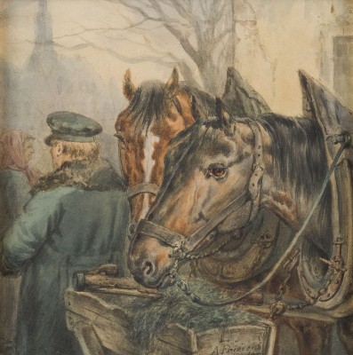 Auktion 150<br>ZWEI PFERDE AN DER FUTTERKIPPE