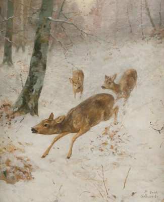 Auction 150<br>RENNENDE REHE IM VERSCHNEITEN WALD