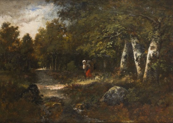 Auktion 150<br>LICHTUNG IM WALD MIT EINER HOLZSAMMLERIN