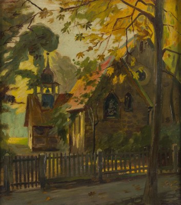 Auktion 150<br>HERBSTLANDSCHAFT MIT KIRCHE