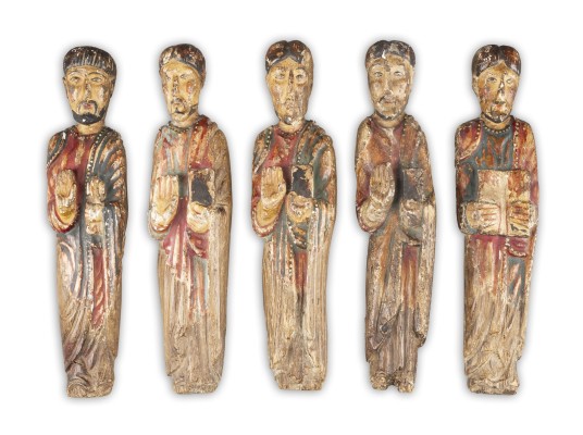 Auction 150<br>KONVOLUT VON FÜNF APOSTELN (MAJESTAS DOMINI) AUS 'CHRISTUS IN DER MANDORLA MIT DEN ZWÖLF APOSTELN'