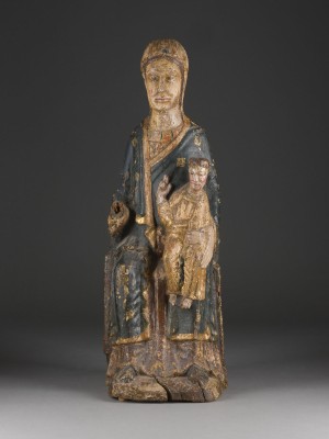 Auction 150<br>MUSEALE UND BEDEUTENDE THRONENDE GOTTESMUTTER MIT DEM CHRISTUSKIND