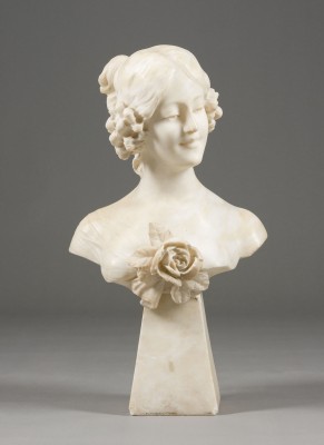 Picture JUGENDSTIL BÜSTE EINER DAME MIT BLÜTE