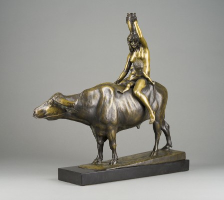 Auction 150<br>WASSERTRÄGERIN AUF EINEM WASSERBÜFFEL REITEND