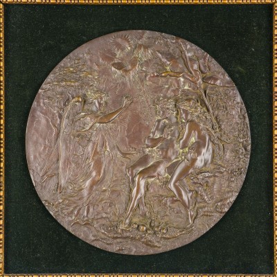 Bild RELIEF: DIE BEGEGNUNG DES ERZENGELS RAPHAEL MIT ADAM UND EVA IM PARADIES