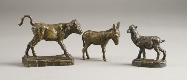 Bild KONVOLUT VON DREI TIERFIGUREN: ESEL, KALB UND ZIEGE