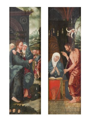 Auction 150<br>CHRISTUS ERSCHEINT MARIA / CHRISTUS ERSCHEINT DER SCHMERZENSMUTTER UND DEN JÜNGERN (AUSSENTAFELN EINES TRIPTICHONS)