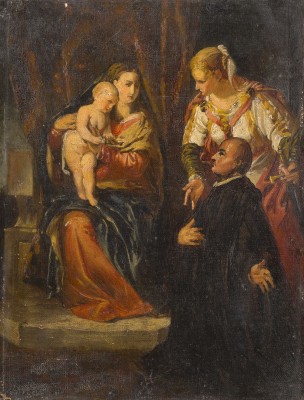 Auction 150<br>STUDIE ZU DEM GEMÄLDE MADONNA MIT HEILIGEN UND STIFTER