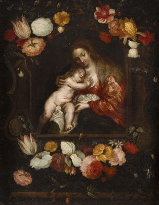 Auction 150<br>FIGURENNIESCHE MIT MADONNA UND KIND UMGEBEN VOM BLUMENGEBINDE