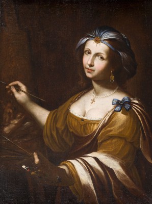 Auction 150<br>SELBSTPORTRAIT DER KÜNSTLERIN AN DER STAFFELEI MIT PINSEL / DIE ALLEGORIE DES MALENS