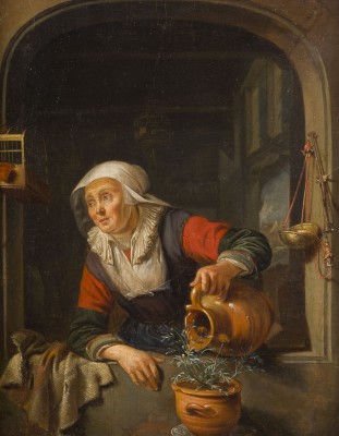 Auction 150<br>FRAU AM FENSTER, BLUMEN GIESSEND
