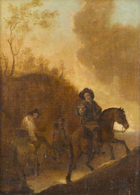 Auction 150<br>DREI REITER IN HÜGELIGER LANDSCHAFT