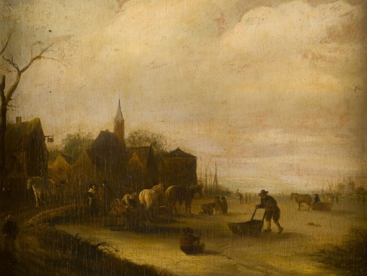 Auktion 150<br>BÄUERLICHES TREIBEN IN WINTERLICHER LANDSCHAFT