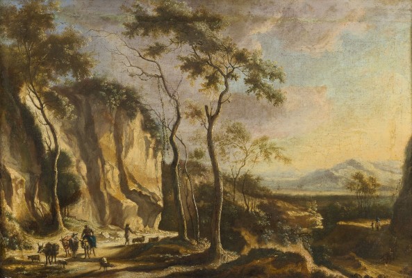 Auktion 150<br>GEBIRGSLANDSCHAFT MIT HIRTEN UND VIEH