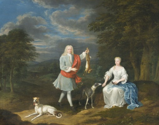 Auktion 150<br>FAMILIENBILDNIS MIT ERLEGTEM HASEN, 1729