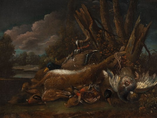 Auktion 150<br>JAGDSTILLLEBEN MIT HASEN UND VÖGELN