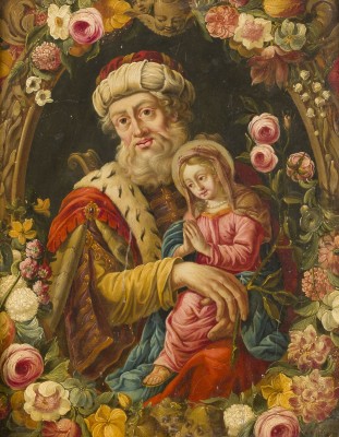 Auktion 150<br>KÖNIG DAVID UND DIE TOCHTER ZION (ODER DER SYMBOLISCHE MARIA) IM BLUMENGEBINDE
