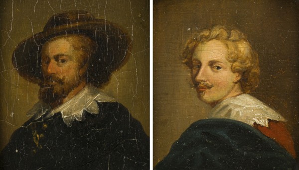 Auction 150<br>EIN PAAR GEMÄLDE: SELBSTBILDNIS PETER PAUL RUBENS / SELBSTBILDNIS ANTHONIS VAN DYCK