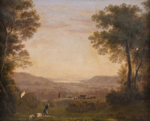 Auction 150<br>OBERITALIENISCHE LANDSCHAFT MIT SCHÄFER UND VIEHHIRTEN