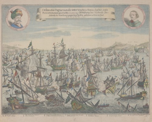 Picture 'DELINEATIO PUGNAE NAVALIS (...) - ABBILDUNG DER (...) SEESCHLACHT DER VENETIANER GEGEN DIE TÜRKEN (...) 1649'
