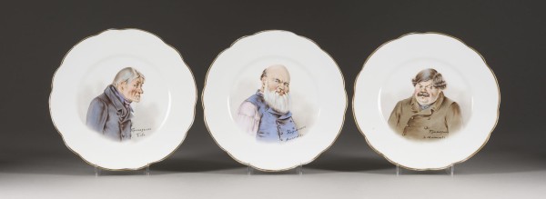 Bild DREI TELLER AUS DER SERIE ZUM ROMAN VON N.W.GOGOL 'TOTE SEELEN'