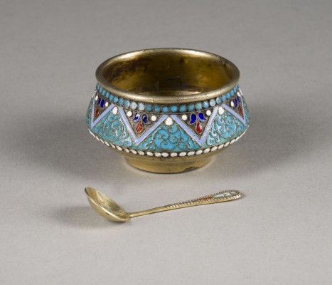 Picture CLOISONNÉ-EMAIL-SALIÈRE MIT LÖFFEL