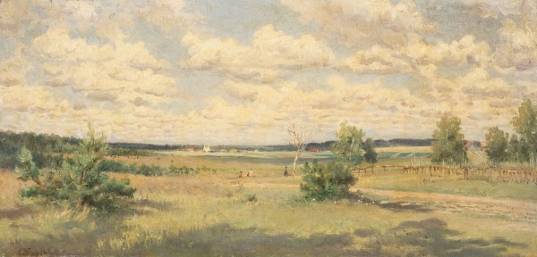 Picture LANDSCHAFT MIT EINEM DORF IN DER FERNE