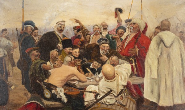 Picture 'DIE SAPOROGER KOSAKEN SCHREIBEN DEM TÜRKISCHEN SULTAN EINEN BRIEF' (KOPIE)