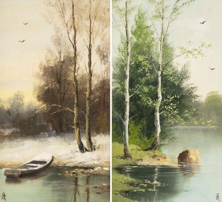 Auktion 151<br>PAAR LANDSCHAFTEN: WINTER. FRÜHLING