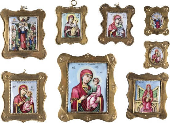 Bild SAMMLUNG VON ACHT FINIFTI MIT GNADENBILDERN DER GOTTESMUTTER