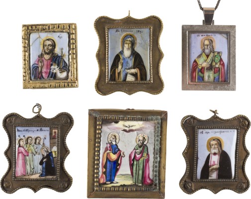 Bild SAMMLUNG VON SECHS FINIFTI MIT CHRISTUS UND AUSGEWÄHLTEN HEILIGEN