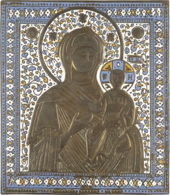 Picture GROSSE BRONZE-IKONE MIT DER GOTTESMUTTER VON SMOLENSK (SMOLENSKAJA)