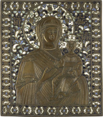 Picture GROSSE BRONZE-IKONE MIT DER GOTTESMUTTER VON SMOLENSK (SMOLENSKAJA)