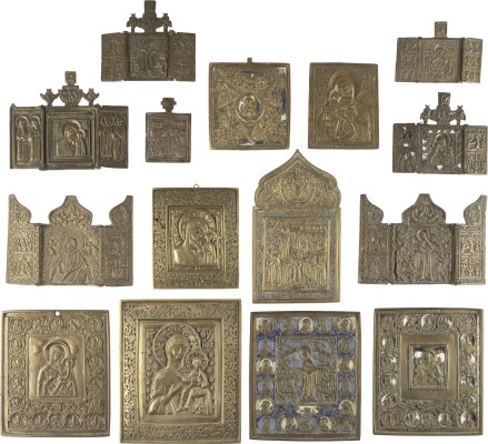 Picture SAMMLUNG VON 15 BRONZE-IKONEN MIT DARSTELLUNGEN DER GOTTESMUTTER