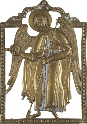 Bild BRONZE-IKONE MIT DEM ERZENGEL GABRIEL AUS EINER DEESIS