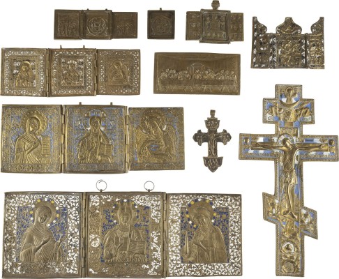 Picture SAMMLUNG VON ZEHN BRONZE-IKONEN: JOHANNES, THEOLOGE IM SCHWEIGEN SOWIE DARSTELLUNGEN CHRISTI
