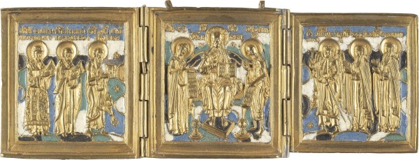 Bild FEINES BRONZE-TRIPTYCHON MIT ERWEITERTER DEESIS