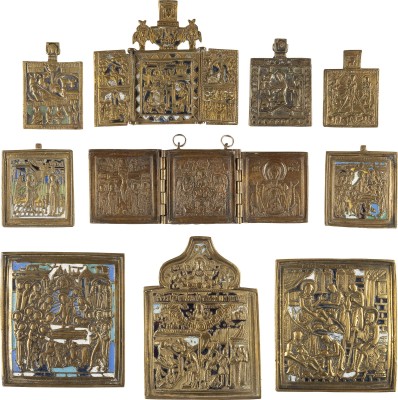 Bild SAMMLUNG VON ZEHN BRONZE-IKONEN MIT HOCHFESTEN DES ORTHODOXEN KIRCHENJAHRES